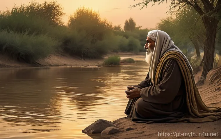 에아와 바빌론 신화 - **Prompt:** A majestic depiction of Ea, the Mesopotamian god, standing serenely in a vibrant underwa...