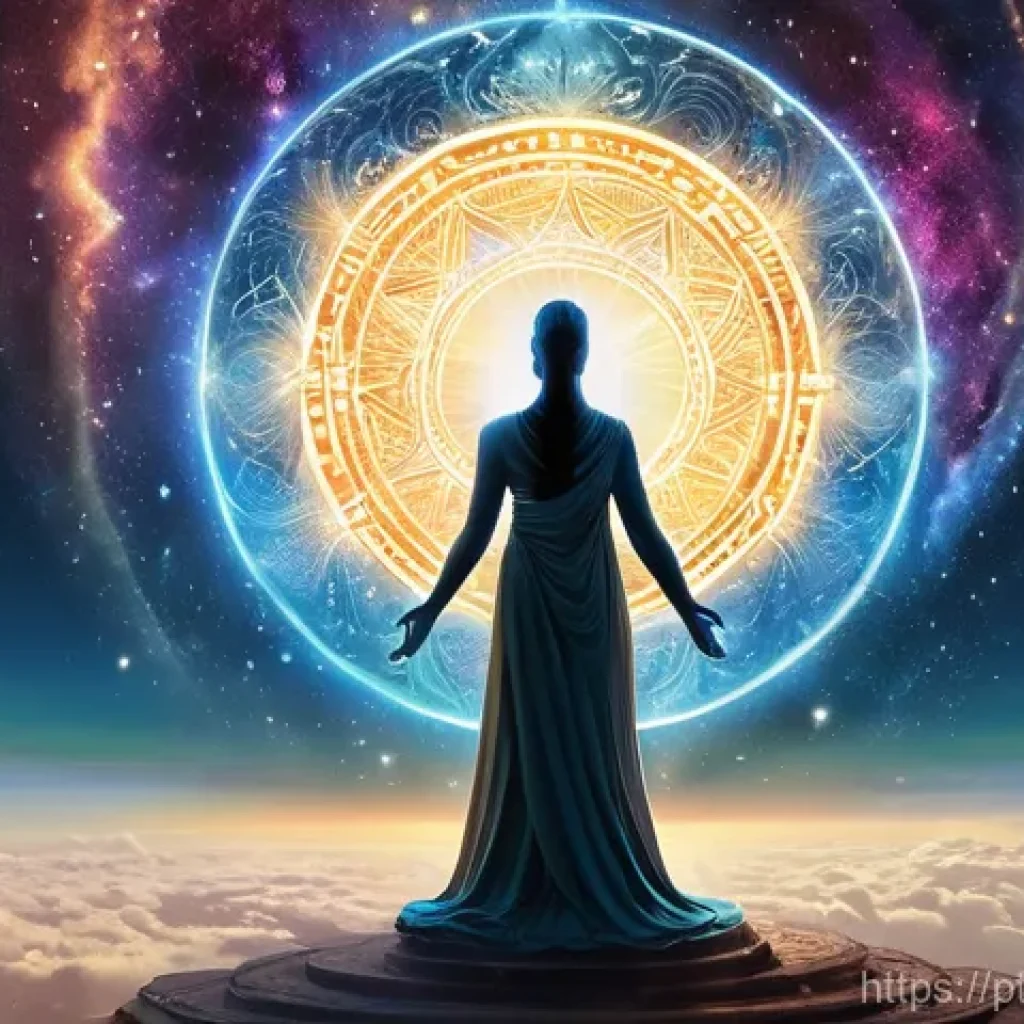 야훼와 히브리 신화 - **Prompt:** "A majestic and ethereal divine presence, embodying the concept of 'I Am Who I Am.' The ...